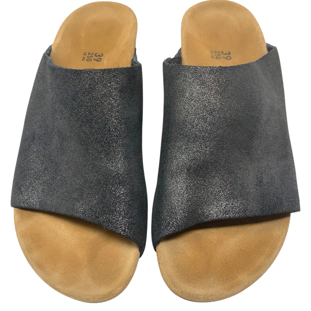 Papillio by Birkenstock Namica Wedge Slide Sandals Sz 39 US 8-8.5 Black Leather - Picture 5 of 9